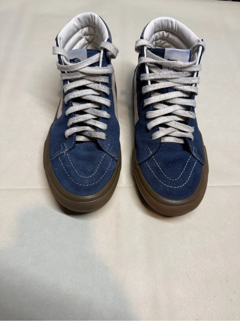 Vans Blue High-Top Sneakers with Brown Sole